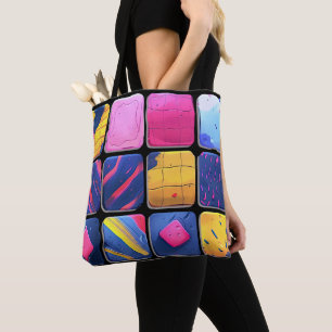 Tote Bag Motif de blocs colorés abstraits