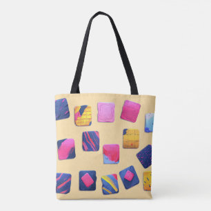 Tote Bag Motif de blocs colorés Abstraits