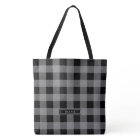 Motif de Buffalo Gris Plaid Monogramme