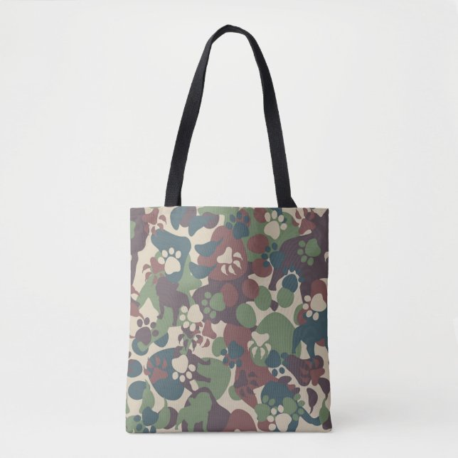Tote Bag Motif de camouflage de chien (Devant)