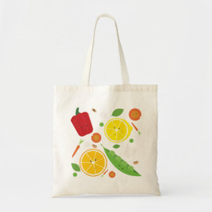 Tote Bag Motif de caricatures de fruits végétaux souriant