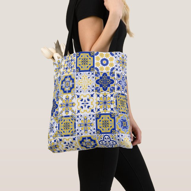 Tote Bag Motif de carreaux portugais  (De près)