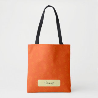 Tote Bag Motif de cercle abstrait orange sans couture