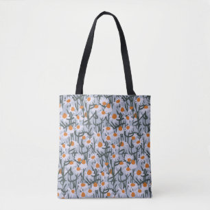 Tote Bag Motif de champ Chamomile transparent sur arrière -