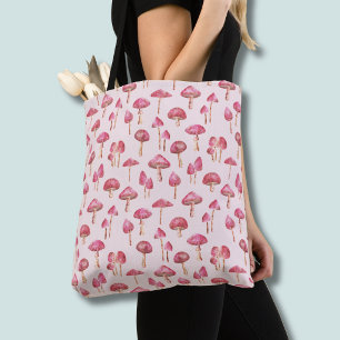 Tote Bag Motif de champignon de forêt rose