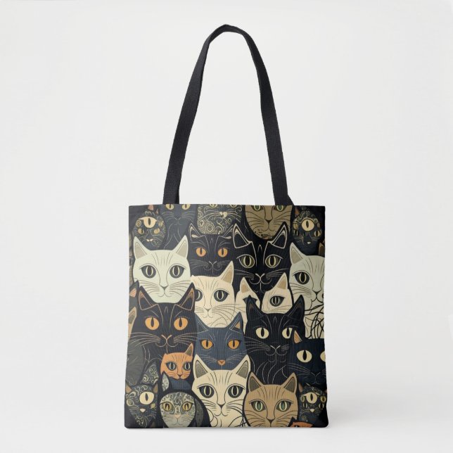 Tote Bag Motif de chat Artsy (Devant)