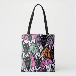 Tote Bag Motif de chauves-souris mignon abstrait fantaisist