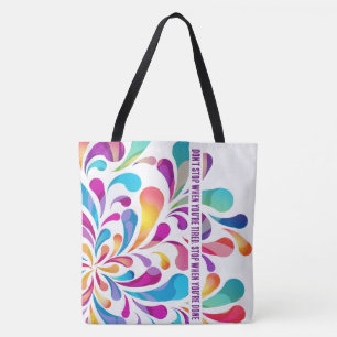 Tote Bag Motif de chute coloré   devis de motivation