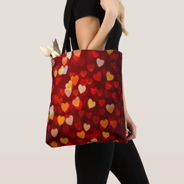 Tote Bag Motif de cœur de la Saint-Valentin Amour romantiqu (De près)
