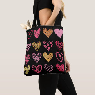Tote Bag Motif de coeur tiré à la main ID470