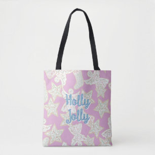 Tote Bag Motif de cookies traditionnels de Noël Holly Jolly