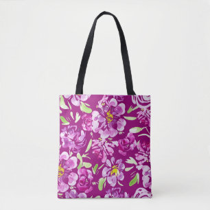 Tote Bag Motif de couleur d'eau violet gras