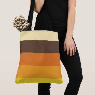 Tote Bag Motif de couleur rayé Rétro 70s