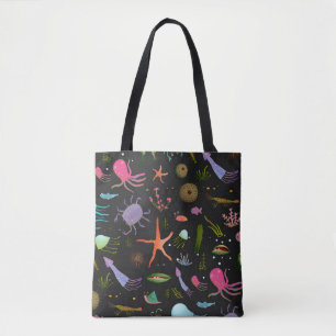 Tote Bag Motif de créatures de mer