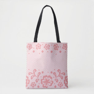 Tote Bag Motif de dentelle, cru 3 de fleur