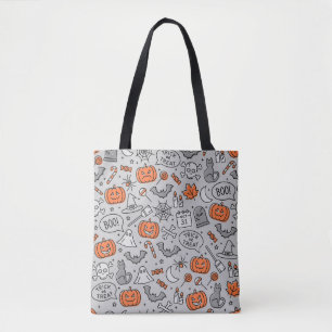 Tote Bag Motif de doodle pour les enfants mignons Halloween