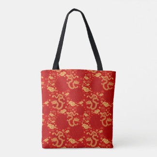 Tote Bag Motif de dragon d'or - Chinois Année lunaire 2024