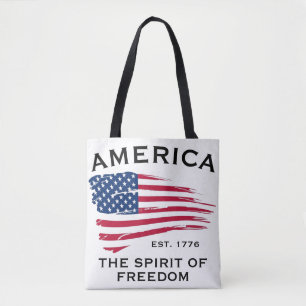 Tote Bag Motif de drapeau américain rouge blanc bleu à étoi