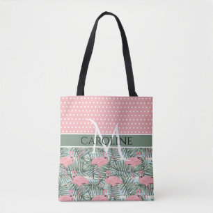 Tote Bag Motif de feuilles de palmier pour Flamants roses r