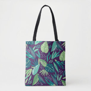 Tote Bag Motif de feuilles vertes tropicales botaniques