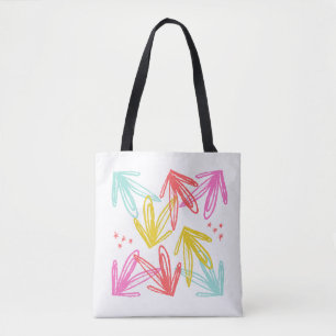 Tote Bag Motif de flèche coloré abstrait 