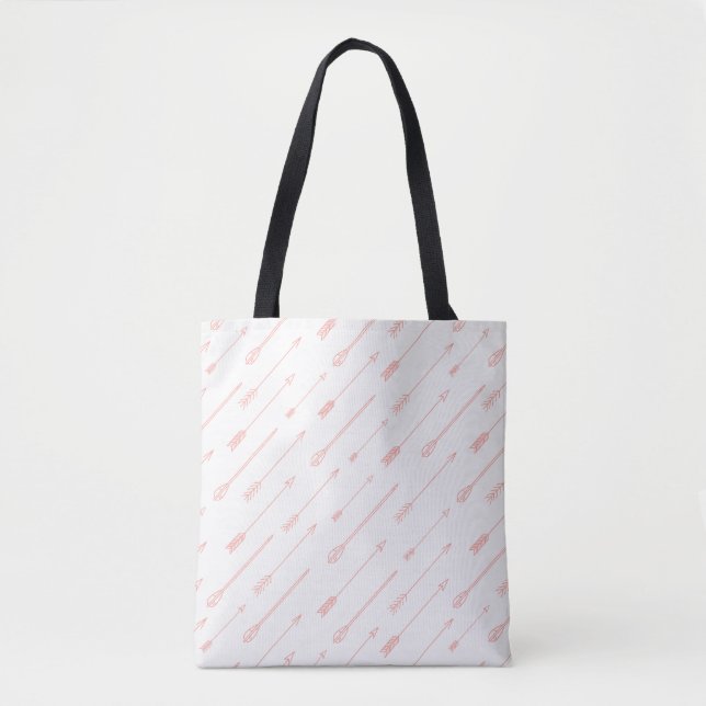 Tote Bag Motif de flèches décrit par corail (Devant)