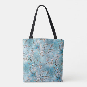 Tote Bag Motif de fleurs blanches