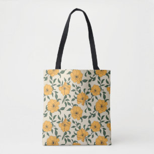 Tote Bag Motif de fleurs de crapaud orange