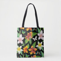 Motif de fleurs et papillons tropicaux