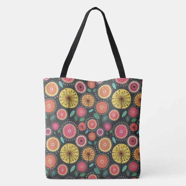 Tote Bag Motif de fleurs folkloriques Boho Scandi (Dos)