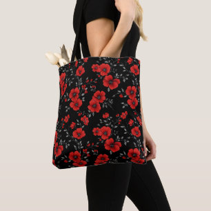 Tote Bag Motif de fleurs Red Poppy