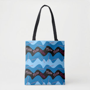 Tote Bag Motif de flute rose