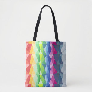 Tote Bag Motif de formes de prisme arc-en-ciel géométrique 