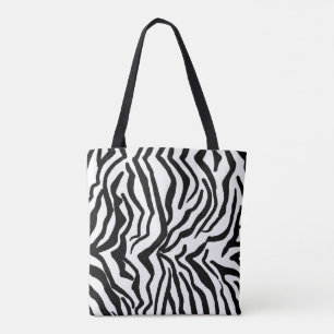 Tote Bag Motif de fourrure noir et blanc Zebra