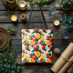 Tote Bag Motif de fruits citriques gras – Botanique vibrant
