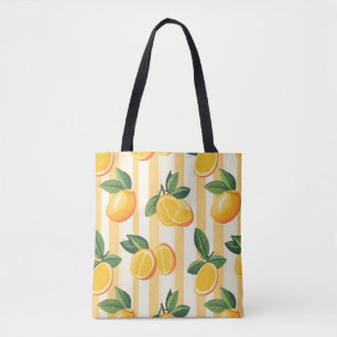 Tote Bag Motif de fruits d'agrumes avec Feuilles verts (3)