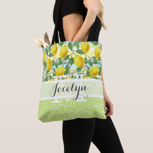 Tote Bag Motif de Fruits de citron méditerranéen personnali