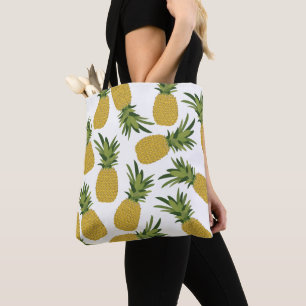 Tote Bag Motif de fruits tropicaux à l'ananas