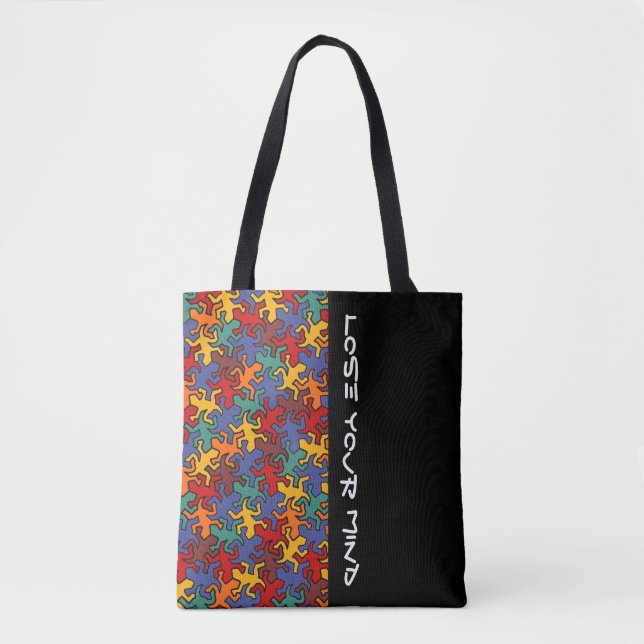 Tote Bag Motif de Geckos de miroir de mosaïque - la terre (Devant)