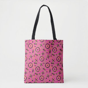 Tote Bag motif de griffes roses Retro Neon des années 80/90