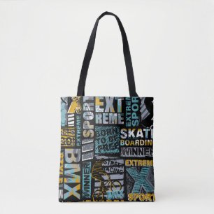 Tote Bag motif de grunge sans soudure Abstrait. Mode de sty
