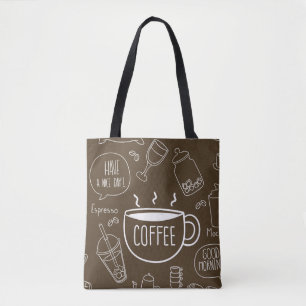 Tote Bag Motif de la Coupe de Café Retro - Parfait pour Bar