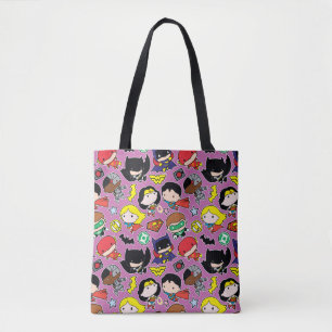 Tote Bag Motif de la Ligue de Justice de Chibi sur le viole