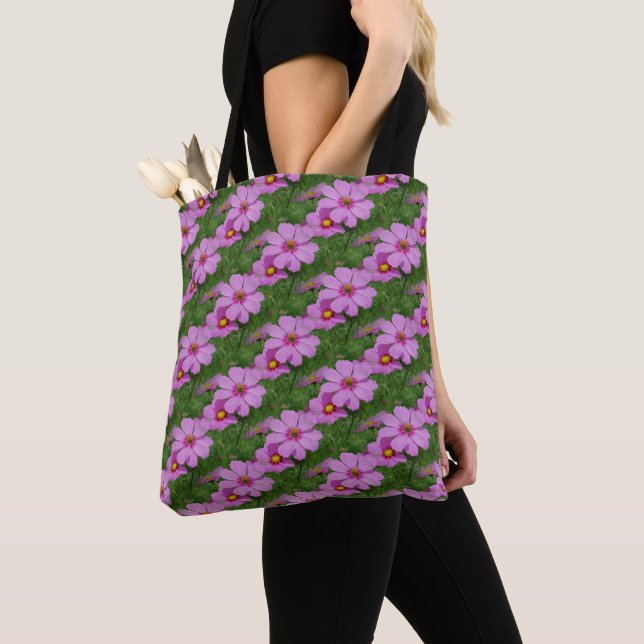 Tote Bag Motif de la nature rose Cosmos (De près)