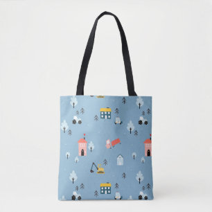 Tote Bag Motif de la scène du Doodle Town