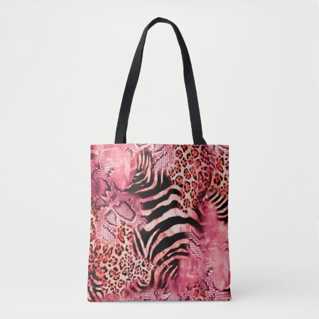 Tote Bag Motif de léopard, zèbre abstrait. léopard, (Devant)