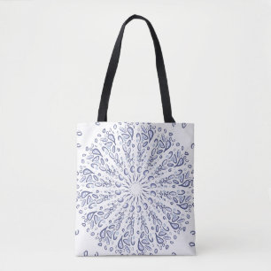 Tote Bag Motif de mandala bleu