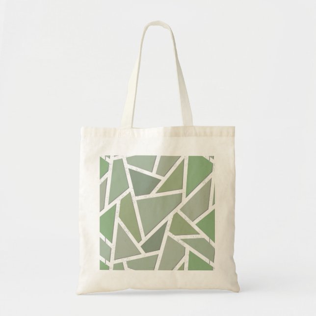 Tote Bag Motif de mosaïque vert olive (Devant)