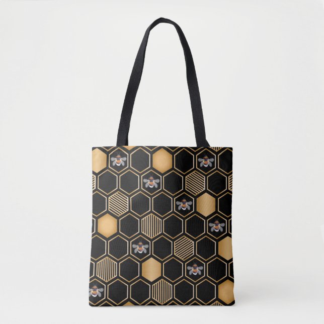 Tote Bag Motif de nid d'abeille (Devant)