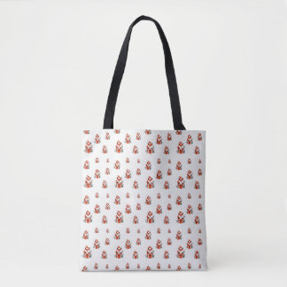 Tote Bag Motif de Noël - Cute rouge renard couturier motif